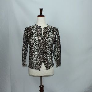 NWT J.Crew Animal Print Jackie Cardigan Sweater